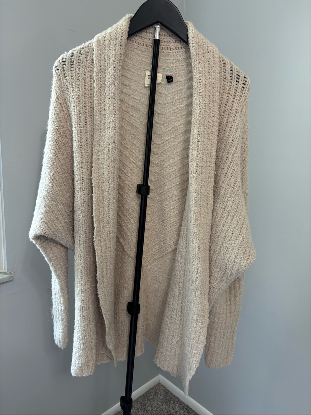 Anthro Sleeping on Snow Chevron Cocoon Cardigan XS Cream Alpaca Wool Boho Chic - Picture 2 of 11